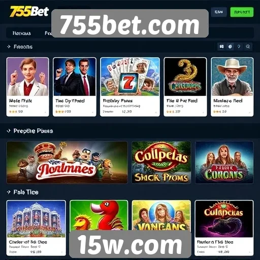 Variedade de jogos disponíveis no 755bet.com